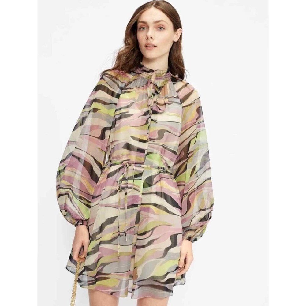 Nwt Ted Baker London Zeenaa Blouson Sleeve Mini Dress In Dusky Pink Size 2 (4-6)